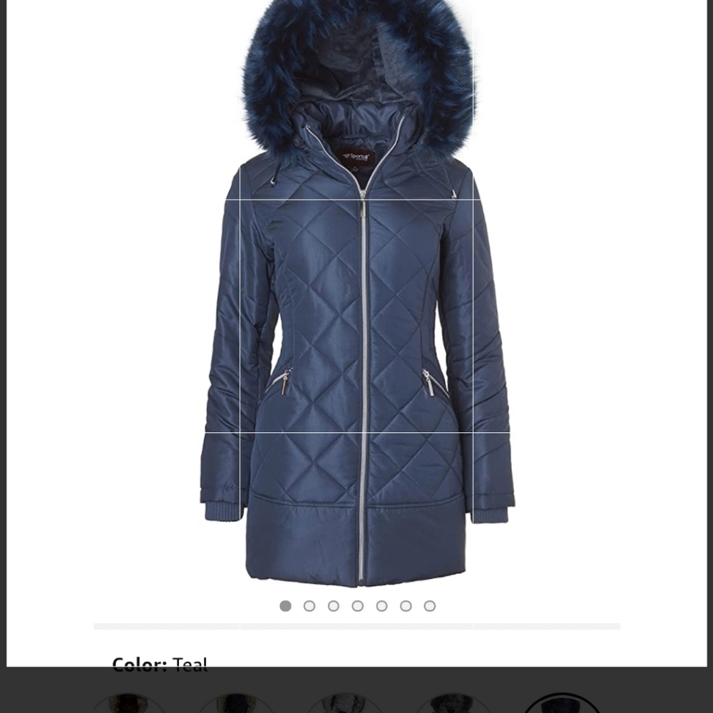 Long down wintet puffer coat S, color Teal